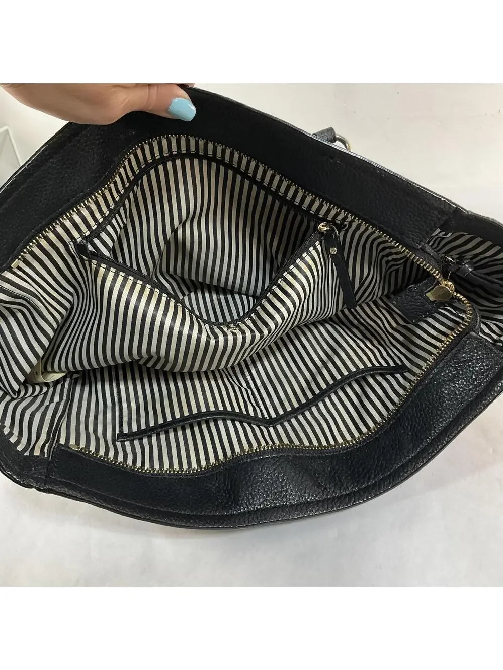 Kate Spade New York Black Pebbled Leather Tote Bag